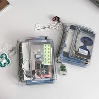 A7 3-Fold Notebook Transparent Budget Planner Replaceable Insert Pocket Storage Compact Travel Journal Daily Notes Sketchbook