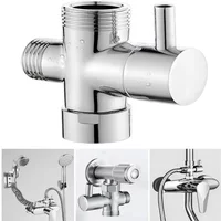 Three-Way Shower Shunt Valve - Easy Install Diverter Valve Water Separator Shower Tee Adapter Adjustable Replacement Part