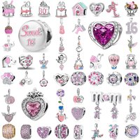 925 Silver Powder Series Cake Bird Talisman, Suitable for Original Bracelet DIY Women's Jewelry Pendant, Birthday Party Gift
