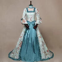 Plus Size Medieval Victorian Party Princess Dress Queen Floor Cos Renaissance Luxury Vintage Printed Gown Robe Dresses For Lady