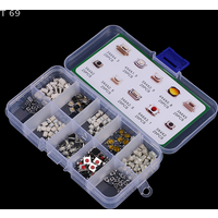250Pcs 10 Types Patch Tactile Push Button Switch Car Keys Remote Control Touch Microswitch Kit Button pack 4x4 3x6 small buttons