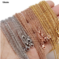 10Pcs/lot 50cm Stainless Steel Link Chains Necklaces Cuban Cross Chains Accessories for DIY Gifts Jewelry Making Bulk Wholesale