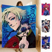 Anime B-Blue L-Lock Throw Soft Flannel Blanket for Bed Bedroom Sofa Picnic Throw Skin-friendly Breathable Gift Cover