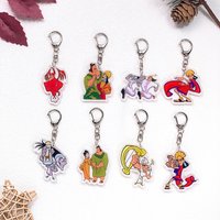 1/11Pcs Disney The Emperor's New Groove Keychain Accessories Acrylic Cute Charms Pendant For Bag Key Holder Backpack Decoration