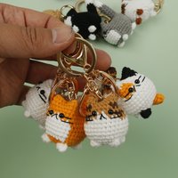 Mini Kitten Series Crochet Keychain Cute Cat Doll Knitted Keyrings Creative Bag Pendant With Kitten Keychain Custom Accessories