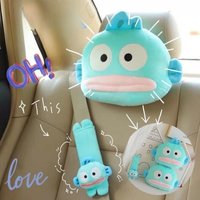 Anime Sanrio Hangyodon Soft Plush Car Neck Pillow Kawaii Cartoon Headrest Cushion Cute Automotive Vehicle Decor Holiday Toys