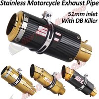 51mm Universal Stainless Gold Color sc Exhaust Tail Pipe For Kawasaki Honda Yamaha KTM Suzuki CFmoto ETC Muffler Escape Upgrades