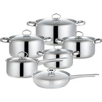 6PCS Set Stainless Steel Set Pot Double Bottom Thickening Cooking Pot Kitchen Cookware Sets Pots and Pans Gifts for Mother