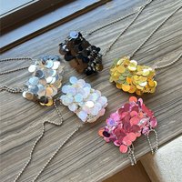 Spring Summer Sequin Mini Bag For Women Korean Fashion Handmade Design Shoulder Bags High Street Chic Shiny Beading Handbags