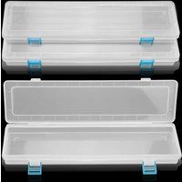 White Storage Box 33x7x3.5cm, Thin Portable Organizer for Brushes, Pencils, Watercolour Pens, Art Crafts, Sewing Tools