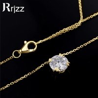 Rrjzz 1-2CT Round Solitaire D-Color Moissanite Women Pendant Necklace 6.5mm/8mm VVS1 Lab Imitation Diamond Necklace Jewelry GRA