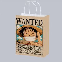 5pcs/10pcs One Piece anime gift paper bag, cartoon tote bag, lucky gift bag