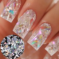 Super Shiny Laser Nails Glitter Flakes Starry Sequins Holographic Bright Slices Spangles for DIY Glass Glitte Nail Decor