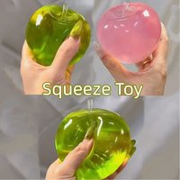 Crystal Transparent Green Apple Squishy Squeeze Fidget Toy Malleable Plasticity Stress Relief Venting Decompression Plaything
