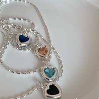 925 Sterling Silver Necklace For Women Adjustable Necklace Round Hear Zircon Choker Necklaces Birthday Gift Chocker