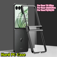 Luxury Electroplated Hinge Chain Cases for Moto Razr 70 Ultra 2026 70/60/50/40 Plus Full Body Protect Hard Anti-Drop Phone Cover