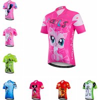 2022 Cycling Jersey Kids Boy Girl Bike Mountain MTB Shirt Short sleeve Children Mountain Road Top Summer clothes Clothing Pink