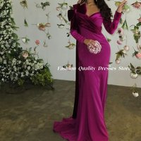 Saudi Arabia Mermaid Evening Dresses Elegant Off the Shoulder Long Sleeve Prom Dresses فساتين سهره نسائيه فخمة Customized