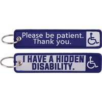 1pcs Disabled Quotations Series Key Tag Keychain Embroidery Key Fobs For Motorcycles Cars Bag Backpack Keychain Fashion Key Ring