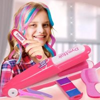 Children's Simulated Hair Dyeing Stick Set DIY Hair and Makeup Tools Girl's House Hair Accessories and Makeup Toy Birthday Gifts