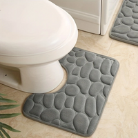 15.7*19.7in Washroom toilet foot mat U-shaped floor mat waterproof pad Bathroom bathroom water absorption anti-skid pad