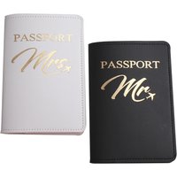 2PCS a Set Mr/Mrs Lovers Couples PU Leather Passport Cover Case Holder Travel Accessories Wallet for Women For Men