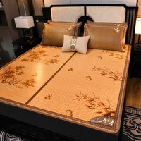 Summer Cooling mat bamboo mat, rattan mat, ice silk mattress, double-sided folding carbon bamboo mat twin queen king full size