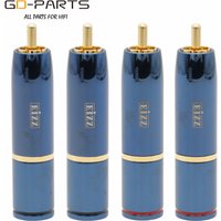 EIZZ High End Male RCA Plug Connector With Lock 7N Single Crystal Copper Hifi Audio Video AMP TV AV DVD Signal Cable DIY