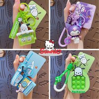Genuine Sanrio Kitty Kuromi Cartoon Bracelet Couple Bag Pendant Car Keychain Pendant Charm Phone Anti-lost Wrist Strap Chain