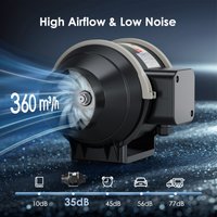 4/6 Inch Inline Duct Fan 360 m³/h Airflow Duct Fan with Variable Speed EC-Motor Ventilation Pipe Exhaust Fan for Home,Grow Tents