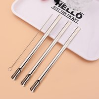 4Pcs Stainless Steel Straw Reusable Pearl Milkshake Bubble Tea Straws with Brush Stirring Smoothie Spoon Shaped Straw Set
