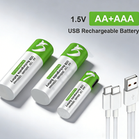 1.5V AA+AAA USB Rechargeable battery AA 2600mWh/AAA 750mWh li-ion batteries for toys Remote Control Mouse and Keyboard +Cable