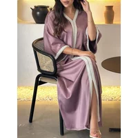 Eid Ramadan Muslim Women Dresses Beading V Neck Abaya Party Long Dress Morocco Kaftan 2024 Vestidos Dubai Turkey Robe Jalabiya