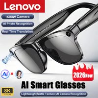 Nowe, ulepszone okulary inteligentne z funkcją sztucznej inteligencji Lenovo, kamera do nagrywania w wysokiej rozdzielczości 1600W HD 8K, możliwość robienia zdjęć, prowadzenia rozmów głosowych,