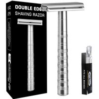 AL13 Double Edge Razor with 5 Replacement Blades, 30° Precision Reusable Single Blade Shaver for Men & Women
