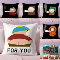 Hot Funny Anime S_Souths P_Park Cushion Cover Plush Fabric Soft Double-Sided Printed Sofa Pillow Case Colorfast Home Decor Gift