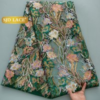 SJD LACE French Sequins Mesh Lace Fabrics 2025 High Quality African Nigerian Flower Net Lace for Sewing Women Party Dresses 4593