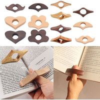 One Hand Reading Bookmarks Page Turning Fixed Wooden Thumb Bookmark Fast Reading Aids Tools Book Page Holder Book Lovers
