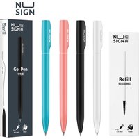 Deli Nusign Gel Pen 0.5MM Black Ink Rotary Signing Stylo Writing Stationery caneta Smoothly Writing For School Office Supplies