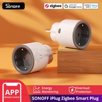 1-4 PCS SONOFF S60ZB EU iPlug Zigbee Smart Plug Energy Monitoring Wireless Socket Timer Smart Switch Work With Google Home Alexa