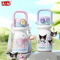 X&W Sanrio Vacuum Insulated Cup Lovely Kuromi My Melody Double Drinking Straw Cup Portable Outdoor Water Cup Hot Cold Thermos