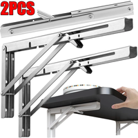 Metal Triangle Folding Angle Bracket Heavy Duty Table Workbench Support Shelf Adjustable Furniture Bracket with Install Screws