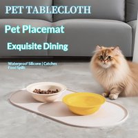 (Ce14)Silicone Cat Feeding Mat With Non-Slip Waterproof Design Pet Food Mat Compatible With Cat/Dog Bowls Multipet Households