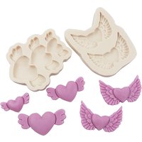 Wings Heart Shape Silicone Mold Sugarcraft Cupcake Baking Mold Fondant Cake Decorating Tools