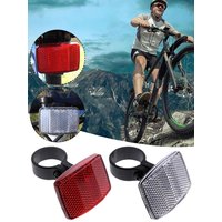 AliExpress NONE NEW Front & Rear Bike Bicycle Reflector Set Red White Fixings Mounting Bracket Warning Light Safety Lens Bicycle Accessorie