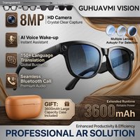 2026 AI Smart Glasses With 8MP Camera AI Voice Contorl Photo Recognition Shooting Video 150+Translation Photochromic Glasses Men
