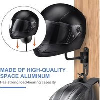 AliExpress NONE Motorcycle Helmet Rack Wall Mount Helmet Holder 180° Rotation Helmet Hanger With Hooks For Coats Caps Bike Baseball Rugby Helmet