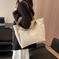 Lightweight Canvas Shoulder Bags For Women Ladies Handbags Multi Pockets Pure Color Travelling Shopper Totes