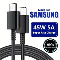 5A PD 45W Dual USB C Super Fast Charge Cable for Samsung S22 S23 S24 Plus Note 20 Ultra A53 A54 A55 Quick Charging Data Cable