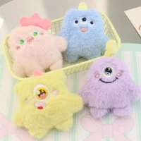 Cute Plush Monster Key chains Cartoon Animal Stuffed School Bag Pendant Backpack Decoration Doll Key Ring Fashion Jewelry